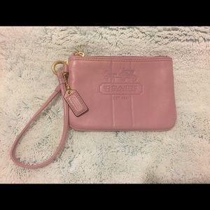 NWOT, Coach, Pink Leather Wristlet